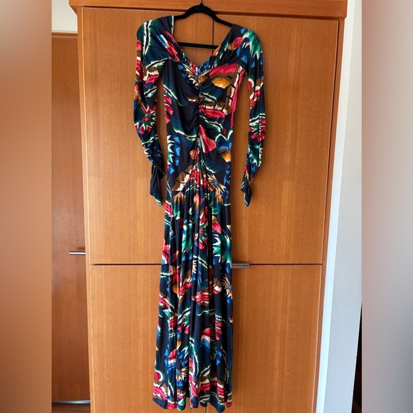 Farm Rio Chevron Forest Black Jersey Dress - Picture 3 of 5